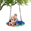 40'' Saucer Tree Swing Flying PE Rope Outdoor 700lb Weight Capacity 2 Added Hanging Straps Adjustable Multi-Strand Ropes.