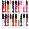 24 100g Expression Jumbo braiding hair Ombre Braiding Hair Extension Purple Green synthetic hair box braids