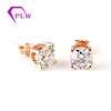 14k rose gold def color 8mm OEC moissanite earring stud