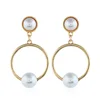 Wholesale pearl earring designs women gold stud pearl earring