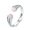 2019 New Style Qings Pet Footprint Ring 925 Sterling Silver Pink Open Ring