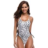 Vacation White Backless Side Knot One Piece Swimwear Swimsuits For Women