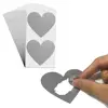 Custom Adhesive Heart Shape Scratch Off Label Colorful Sticker Printing