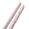 Kraft Gift Wrapping Paper - Brown Kraft Paper with Hot Pink Pattern Collection