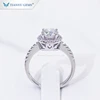Tianyu hot sale jewelry 925 sterling silver gold plated handmade moissanite rings for ladies
