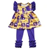 Baby Clothes 2019 new design track suit Flutter Sleeveless top dress Boutique Long Pants clothing sets