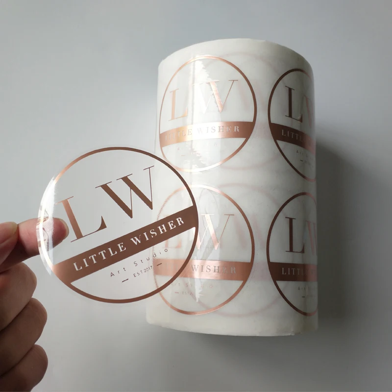 Custom Printing Roll Transpa Labels Clear Gold Foil Self Adhesive Private Sticker Product On Custom Printing Roll Transpa Labels Clear Gold Foil Self Adhesive Private Sticker Product On