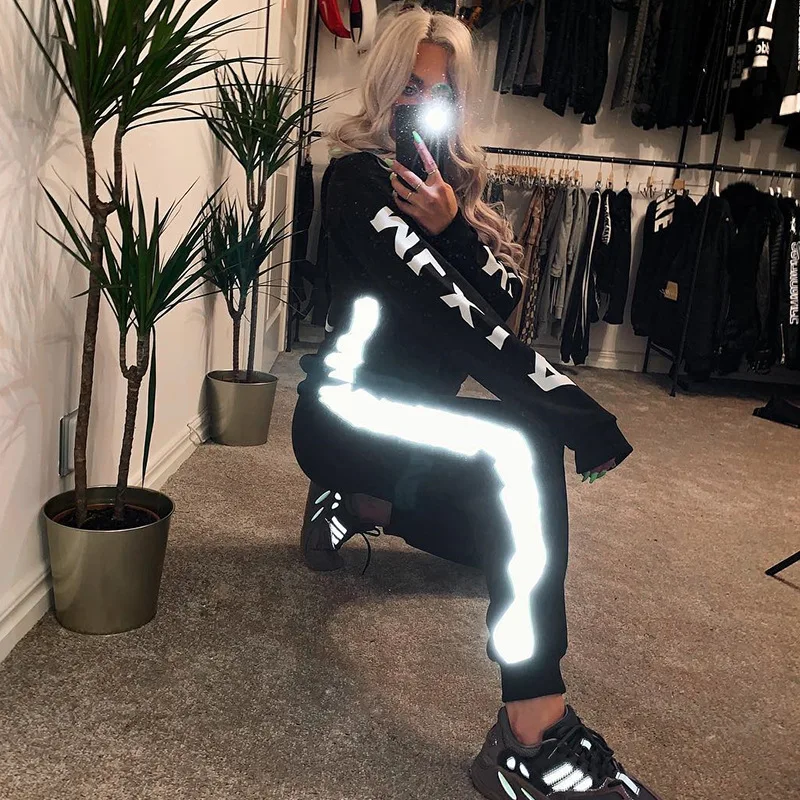 reflective stripe pants