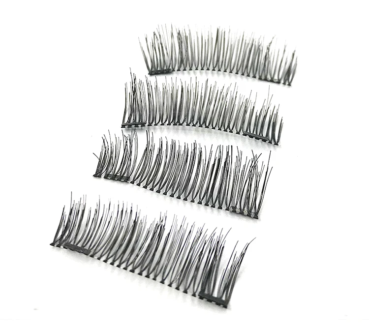 Wholesale 4pcs magnet false strip lashes private label  magnetic eyelashes