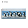 Decorative blue 3d penguin wall art hanging metal painting by number home decoration piece