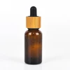 30ml empty clear amber round shape essential oil glass bottle and dropper