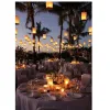 Decorative white cylindric Paper Lantern Hanging Lampion with metal candle holder for wedding party decoration backdrop