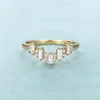 LOZRUNVE Dainty Jewelry 925 Sterling Silver Curved Baguette Wedding Band Ring