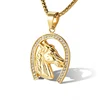 Marlary New Arrival Animal Jewelry Wholesale Iced Out Zircon Setting 18K Gold Plated Horse Pendant For Man