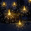 Hot sale New style led Explosive Star 8 Functional Circular Battery Box Solar Energy 120 Lamp Dandelion Fireworks Lamp