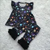 2019 hot sale sleeveless star printed kids dress top clothing sets planet printed long pants