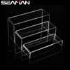 Acrylic 3 Tier Half Moon Shelf Unit Table Top Retail Display Riser Showcase