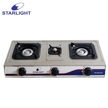 Starlight Table Stainless Steel Gas Cooking Stoves With 3 Burner Starlight Table Stainless Steel Gas