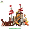 2019 new product pirate ship plastic slide play set playground for kids
