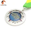 Hornbill customized personalized metal silver hollow out round shape sport race finisher award medals
