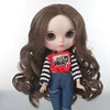 New arrival fashion high temperature fiber material coffee color blythe doll wigs