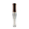 clear empty lipgloss tube container with rose gold shiny cap make your own brand lip gloss packaging