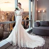 High quality Summer Elegant Neckline Dropped Shoulders Capped Sleeve Wedding Dress
