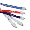 Factory supply usb cable with lanyard Nylon usb charger cable for iphone, Type C, Micro