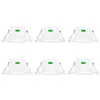 Dimmable 8W Recessed LED Downlights Bathroom Ceiling Lamp IP44 Lighting Colors Selectable 220V Hole Diameter 70-85MM IP44 6 Pack