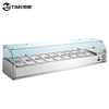 Stainless Steel Table-top Salad Refrigerated Display Showcase with Glass Lid