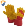 A Grade Cow Split Leather Fabric Back Rubberized Winter Working Cold-Protection Safety Gloves