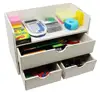 Rustic Wooden White Washed Office Desk Organizer & Mail Rack for Desktop, Tabletop, or Counter