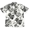 White and Black Over Print Palm Floral Pattern Design Men Shirt for Holiday