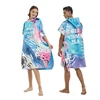 Pattern Microfiber poncho Beach Surf Poncho,Super Water Absorbent Wetsuit Changing Towel Robe