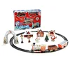 christmas railway light rail mini with electric model car Kids Train Tracks Toy set with music