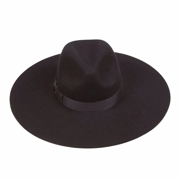 Wholesale 100% Wool Wide Brim Fedora Hat for Women