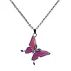Best selling Stainless Steel Temperature Magic Mood Emotion Feeling Change Colorful Butterfly Necklace
