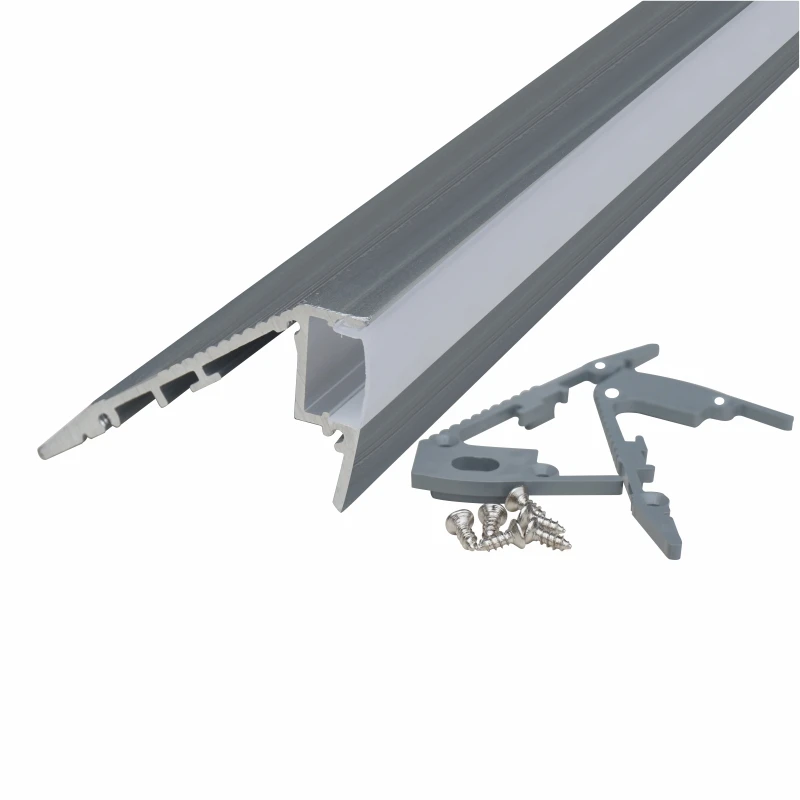 Linear stair aluminium extrusion led profile with PC diffuser housing step led strip light