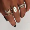 Fashion gold gold moon ring set for women Wholesale N95073