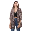 New design short cardigan print rayon ladies leopard kimono