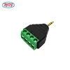 ROHS Compliant 2.5mm CCTV DC Power Male Plug Stereo Audio Connector To 4 Pin Screw Terminal Block Adaptor