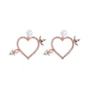 ed01948d Rose Gold Heart Stud Earring Wholesale Jewelry 2019 Wedding Jewelry Gifts