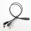 1 in 2 DC Splitter Cord Right Angle 90 Degree Dual Male To Female CCTV Cable