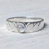 Lovely Female Silver Color Moon Phase Crystal Ring Women Vintage Wedding Band Celestial Jewelry Gift