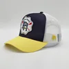 Customizable Applique Embroidered Patch Hats,Yellow Trucker Hat Snap Back,Structured Cap Contrast Stitching Trucker Cap