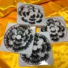 Flower eyelashes book custom package tray 25mm 5d mink lashes flower box lashes book