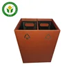 Hotel room double layers 2 compartment recycling leather waste bin waste basket trash can