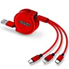 2019 New Gift Promotion 3in 1 Multi Usb Retractable Charging Cable Retractable Usb Cable for Huawei