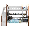 Kids White Solid Wood Double Bunk Bed for Kids Bedroom Furniture Set