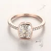 Charming 14k Rose Gold Old Mine Cut Moissanite Diamond Jewelry Engagement Wedding Ring for Men and Women